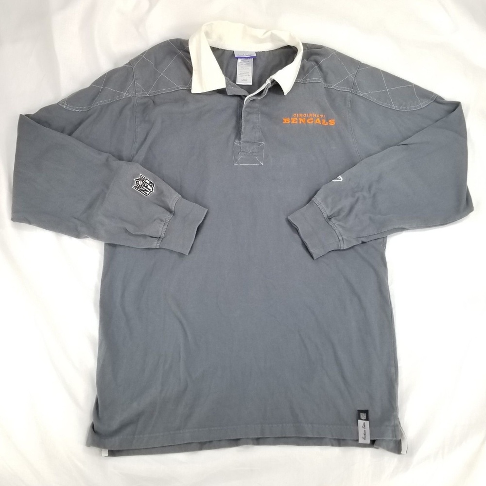Cincinnati Bengals NFL Long Sleeve Polo Shirt Sz L